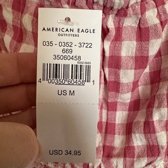 American Eagle Outfitters Red Gingham Adjustable Camisole Top Size Medium - Picture 4 of 9